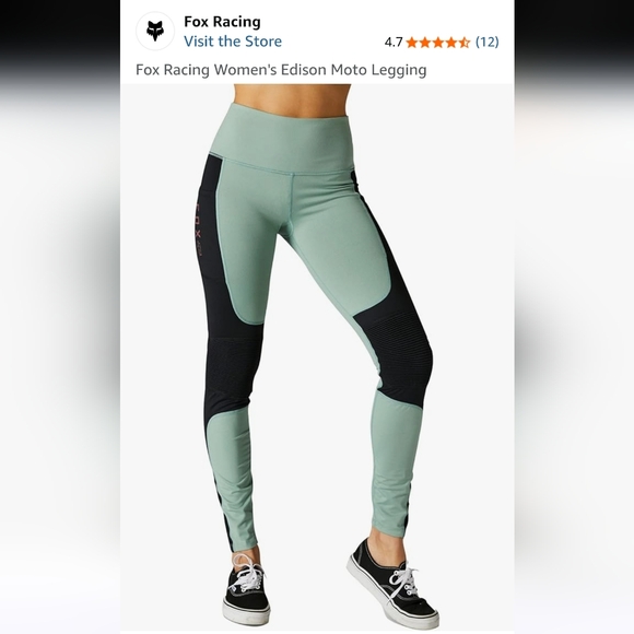 Fox Pants - NWT Fox Racing Edison Moto Leggings 27" Sz M Sage